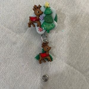 Christmas Retractable Name Badge Reel ID
Holder